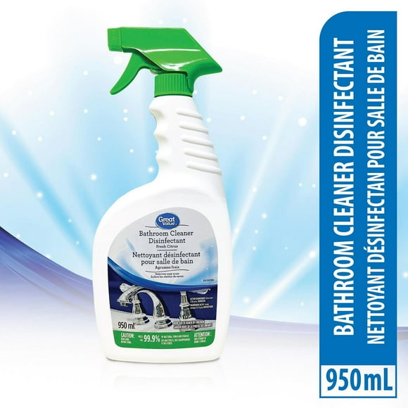 Great Value Bathroom Cleaner, Disinfectant, Spray, 950ml