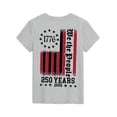 thumbnail image 5 of CCRFTGI 4th of July Tops for Child Girls 10-12 Short Sleeve Happy American Flag Striped Summer Casual T-Shirts Independence Day Girls Fashion Tops Light Gray 9-10 Years, 5 of 5