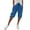 CK55_Blue, variant on Womens Bermuda Shorts Knee Length Elastic Waist Drawstring Linen Lightweight Summer Long Shorts with Pockets Blue 3XL