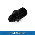 thumbnail image 6 of Unique Bargains Male Flare Reducer Hose Fitting Adapter TF-AN6-3/8 NPT Fuel Line Connector Aluminum Black, 6 of 6