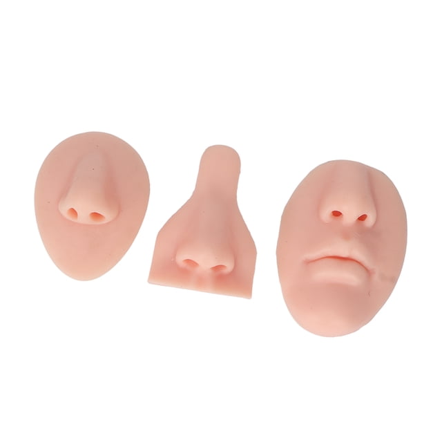Silicone Nose Model Set, 3D Soft Practice Nose Model, Soft Flexible Model Body Part Displays, Nose Flexible Face Model For Jewelry Display Acupuncture Tea