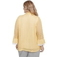 thumbnail image 2 of Alfred Dunner Womens Plus-Size Two In One Pointelle Knit Top With Necklace, 2 of 4