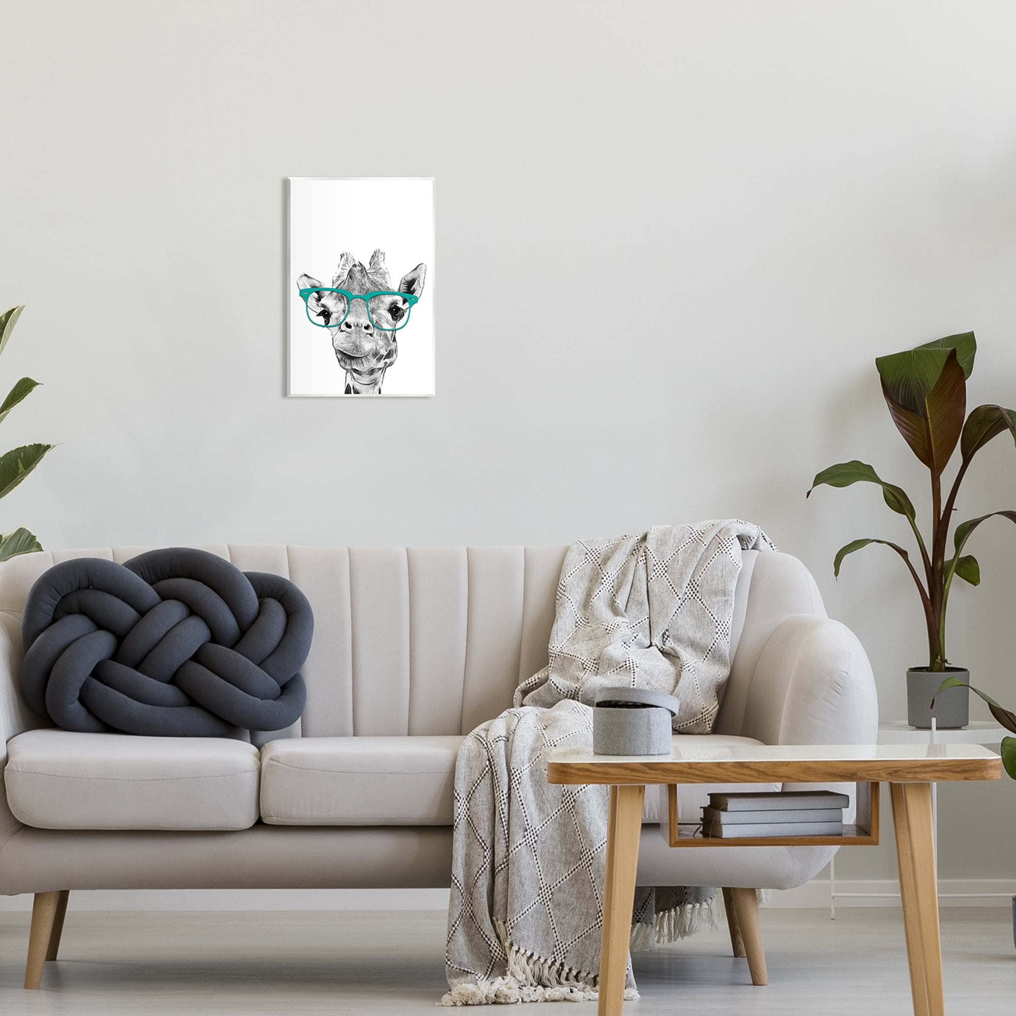 Stupell Industries Fun Giraffe In Glasses Animal Animals & Insects Painting Unframed Art Print Wall Art