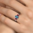 thumbnail image 4 of Gem Stone King 2.00 Ct Oval London Blue Topaz Red Created Ruby 925 Sterling Silver Ring, 4 of 6