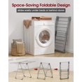 thumbnail image 3 of Sakugi Clothes Drying Rack, 2-Tier Foldable Laundry Drying Rack for Clothing with 32 Rods, Rustproof, Freestanding, for Indoor & Outdoor, 55" x 22.8" x 36.5", Gray, 3 of 11