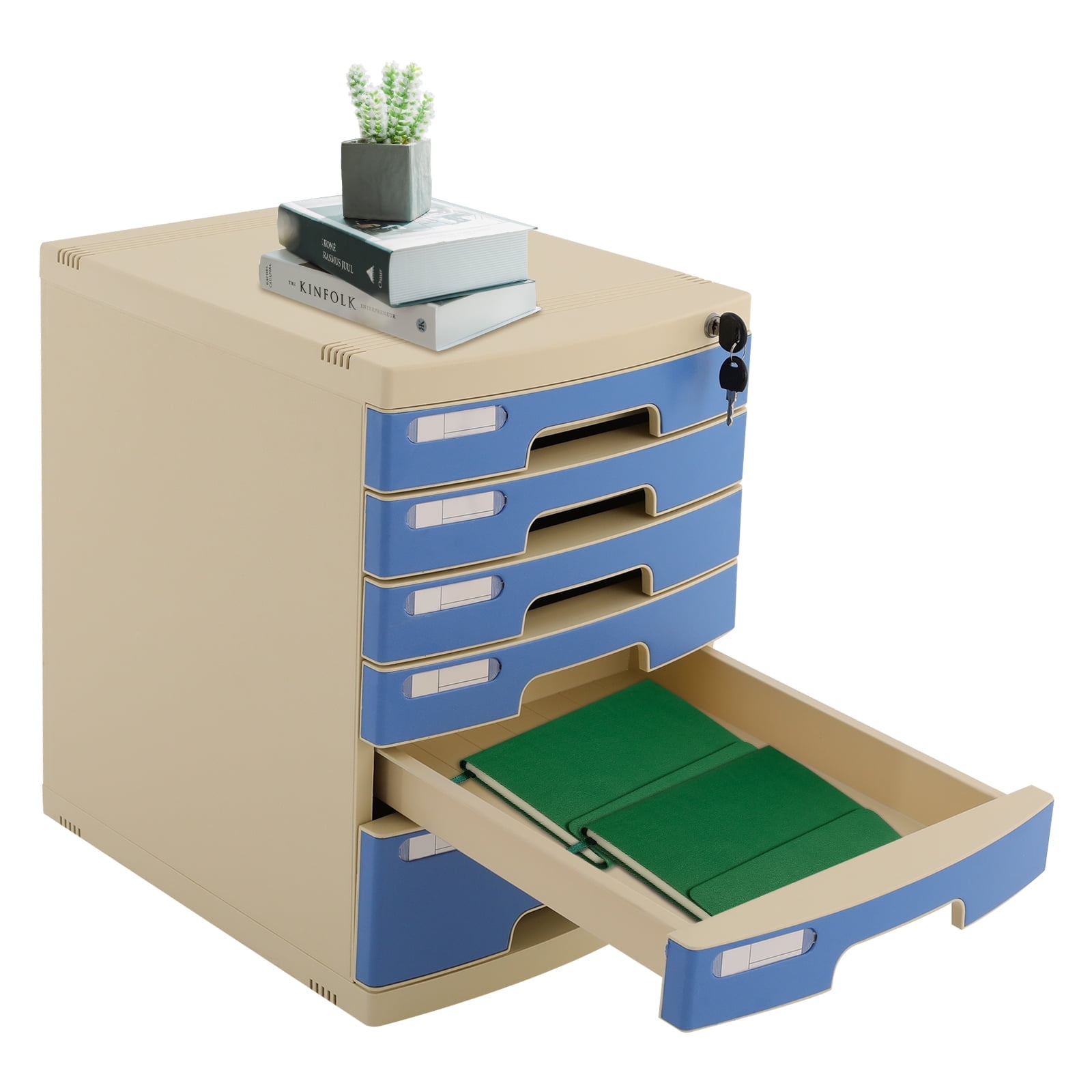 6-Tier Office Document Organizer Plastic Desktop Organizer with Lockable Drawers Office Supplies Filing Tidy Storage Shelf Flat File Cabinet Jewelry Organizer Storage Cabinet