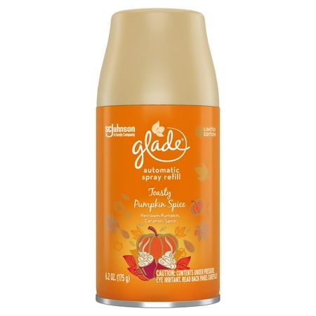 Glade Automatic Spray Refill 1 CT, Toasty Pumpkin Spice, 6.2 OZ. Total, Air