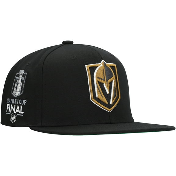 Men's Mitchell & Ness Black Vegas Golden Knights Core Top Spot Snapback Hat