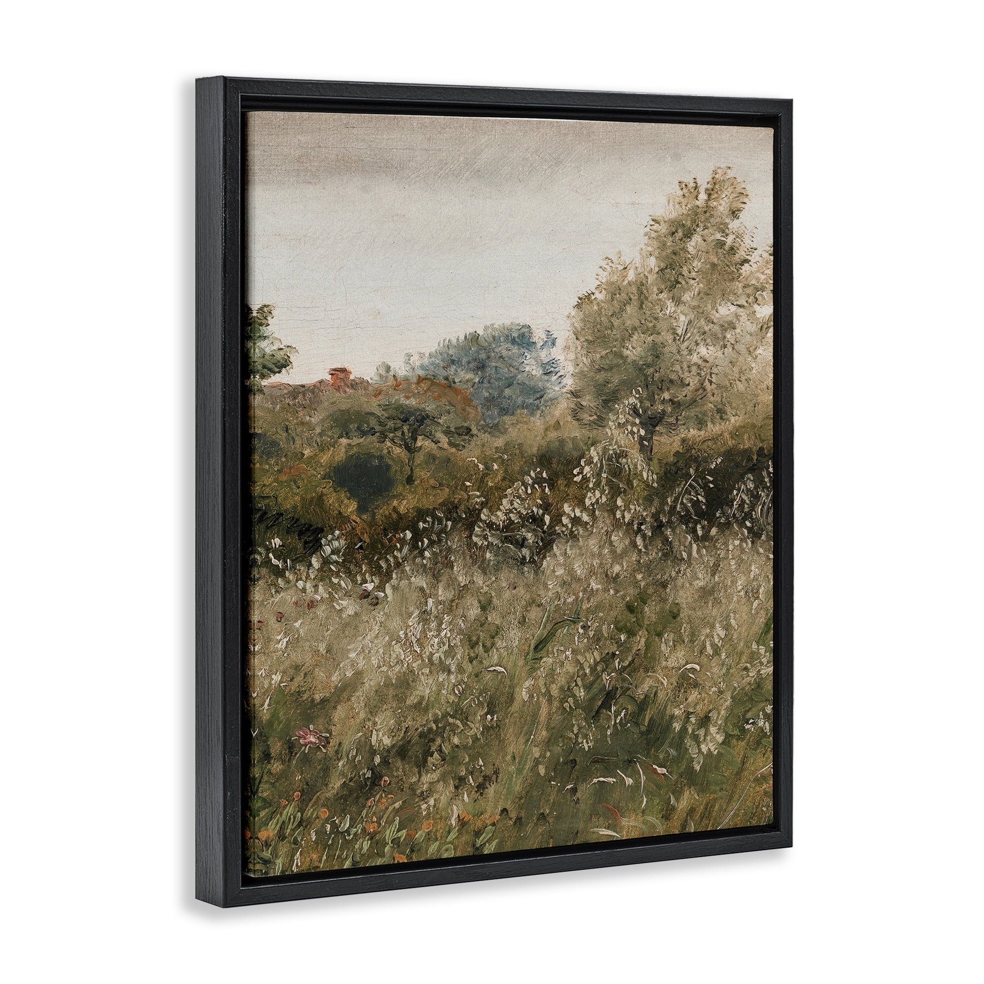 Thicket in Countryside Black Framed Floater Canvas Wall Art, design by Lettered and Lined
