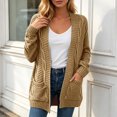 thumbnail image 2 of Arlun Women's Cable Knit Open Front Cardigans Loose Soft Thermal Comfortable Boyfriend Style Cardigan Sweaters 2026 Fall Winter Knitted Outerwear with Pockets, 2 of 5