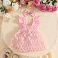 thumbnail image 5 of RMGVDSD Baby Girl Romper Tutu Dress Ruffle Sleeveless Backless Bowknot Bodysuits Cute Tulle Dress Headband Summer Outfit 3-6 Months, 5 of 8
