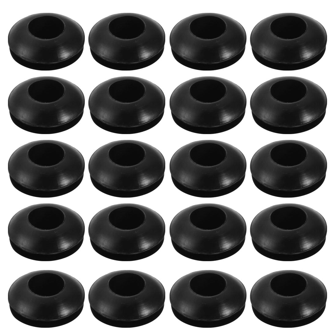 20pcs Wire Protective Grommets Black Rubber 6mm Double Sided Grommet