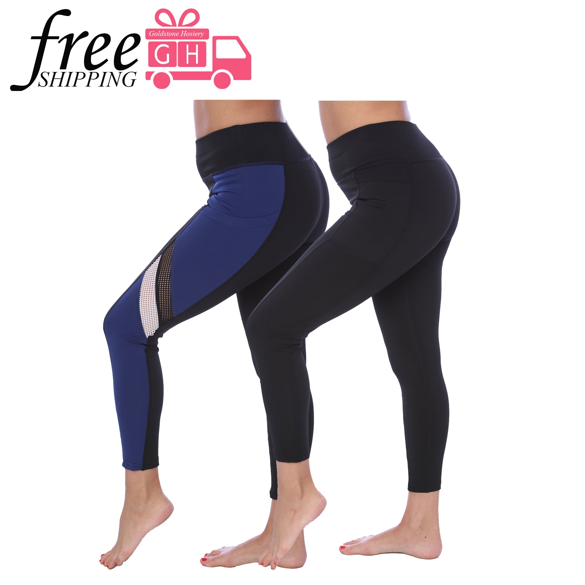 Isadora High Waist Yoga Pants with Pockets for Women Tummy Control Workout  Capri Leggings - 2 Pack - Walmart.com