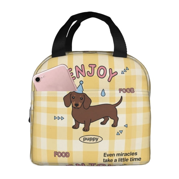 Dog Lunch Bag Cute Insulated Lunch Box For Women Men Reusable Cooler Tote With Front Pocket Handheld Meal Prep Bag For Work Office Picnic Travel