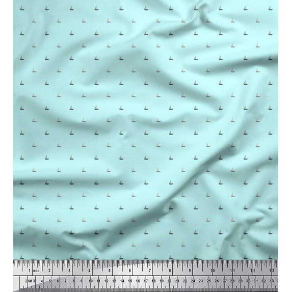 Soimoi Georgette Viscose Fabric Sailboat Shirting Print Sewing Fabric Yard 42 Inch Wide