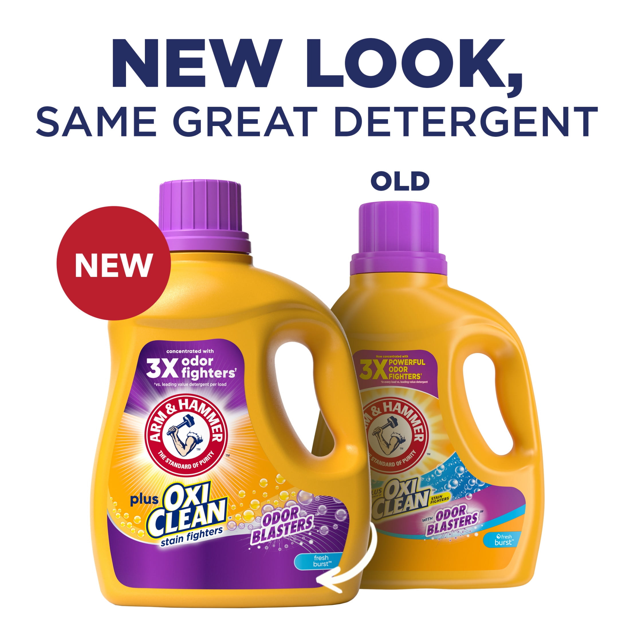 ARM & HAMMER Plus OxiClean Odor Blasters Liquid Laundry Detergent, Fresh Scent, 77 Loads