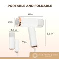thumbnail image 3 of Imprescindibles de viaje: Vaporizador para ropa - Vaporizador y plancha para el hogar o de viaje, blanco con detalles en oro rosa, vapor de 1000 W, calentamiento rápido, elimina arrugas en segundos,, 3 of 5