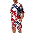thumbnail image 1 of Mens Pantalones Casuales Cuello Redondo Impresión de Manga Corta Blusa Y Pantalones Cortos Traje, Pantalones de Traje para Hombres, 1 of 7
