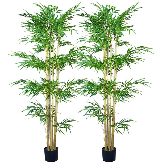 Maydear Artificial Bamboo in Pot Faux Houseplant, for Indoor Outdoor House Home Office Garden Modern Decoration Housewarming Gift, 70”, 2 Pack