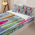 thumbnail image 3 of Manfei Cartoon Pike Fish Zipper Full Size Comforter Sets with Fitted Sheet and 2 Pillowcases, Farmhouse Fishing Lover Zipper Bedding Set, Teal Gray, Reversible, 4-Piece, 3 of 7