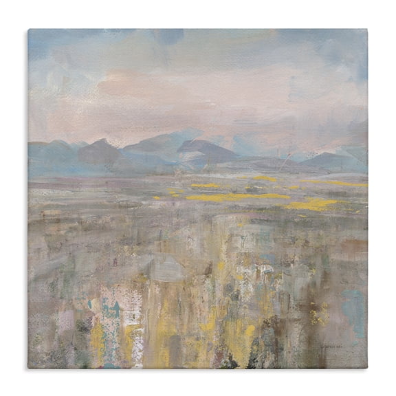 Stupell Industries Modern Abstract Mountain Landscape Soft Blue Brown Pink Canvas Art, 17 x 17, by Danhui Nai