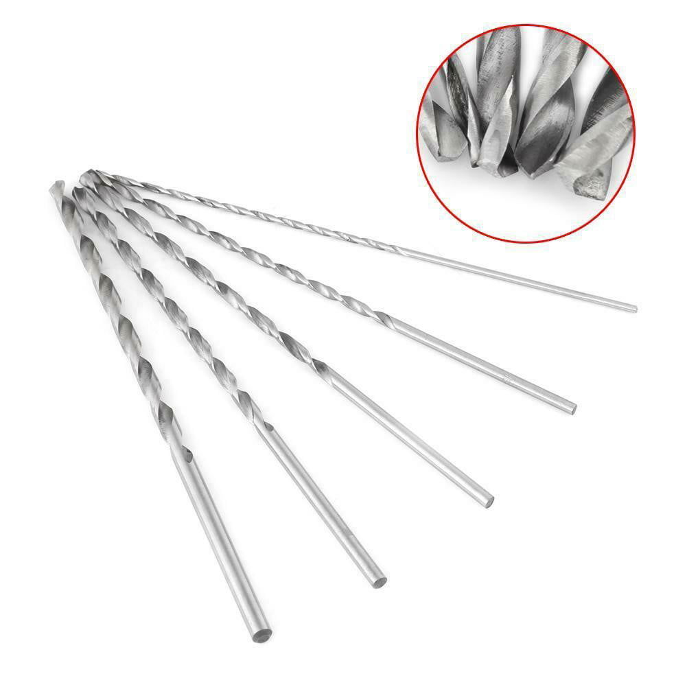5pieces 2/3/3.5/4/5mm HSS 200mm Extra Long Drill Bits Set For Metal Copper Wood 
