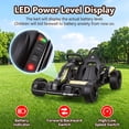 thumbnail image 6 of Funcid 24V 10Ah Big Battery Go Kart for Kids Age 6-12, Ride on Toys with 600W Motors, 7.5 MPH Electric Go Kart W/ EVA Wheels, 4-Level Adjustable Seat & 360° Drift Mode, LED Power Display, Black, 6 of 7