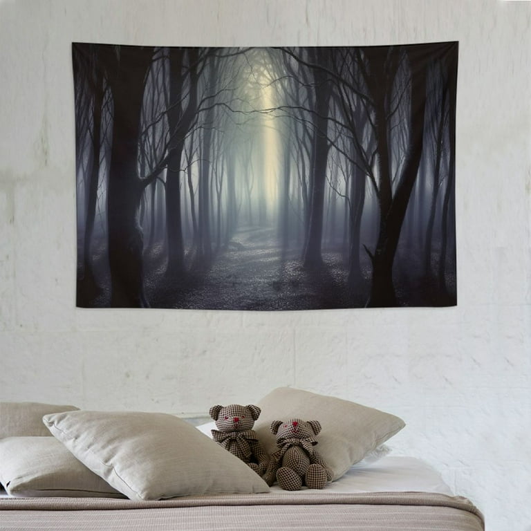 COMIO Misty Forest Tapestry Wall Hanging, Halloween Wall Tapestry