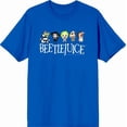 thumbnail image 3 of Beetlejuice Chibi Character Line-Up Men's Blue Crew Neck Short Sleeve Tee-Small, 3 of 4