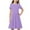 Purples, variant on Girl Spring Dress Girl's Summer Short Sleeve Midi Dresses Casual Solid Color Crew Neck T-Shirt Dresses Flowy A-Line Beach Sundress New Navy 9T