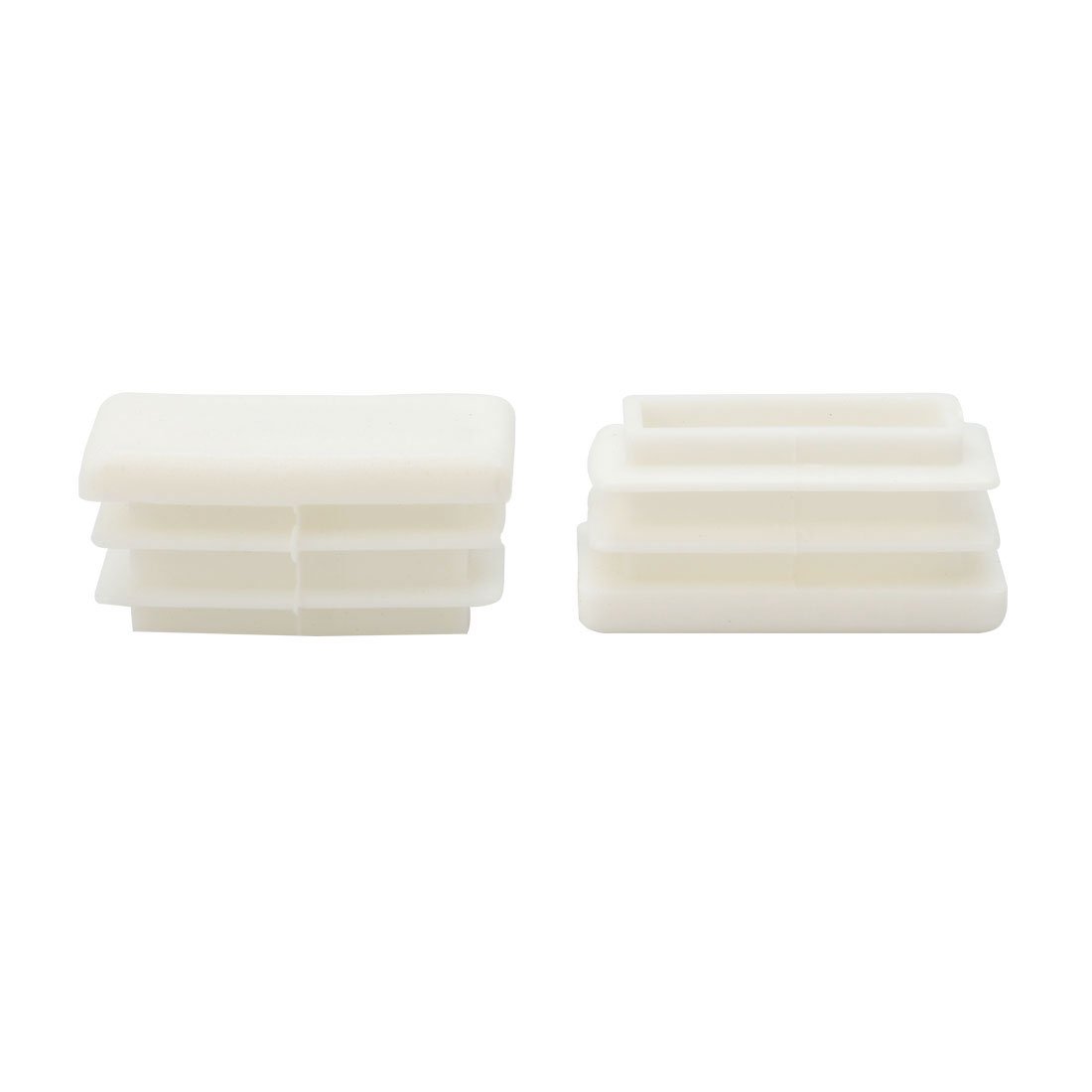15 X 30mm Plastic Rectangle Ribbed Tube Inserts End Cover Caps