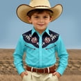 thumbnail image 2 of WhouRiu Boys Western Cowboy Style Graphic Shirt Fall Casual Long Sleeve Button Up Shirts 4-13 Years, 2 of 4