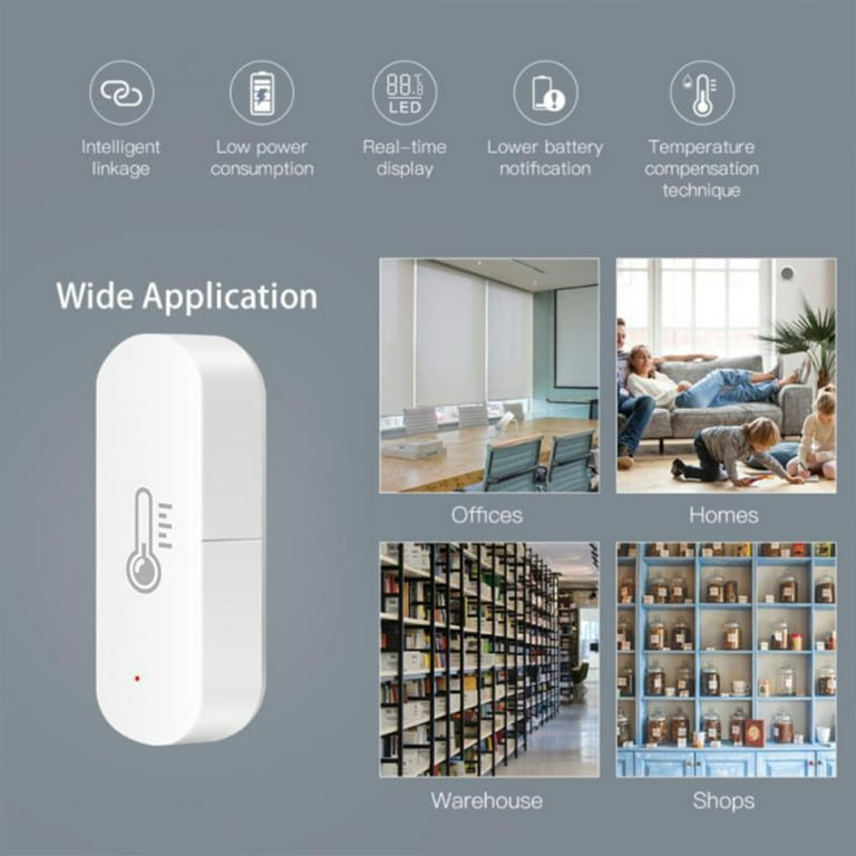 Zigbee Tuya Living Room Bedroom WiFi Temperature Humidity Sensor Office  Smart Notification Push Alarm Home Intelligent Supplies 