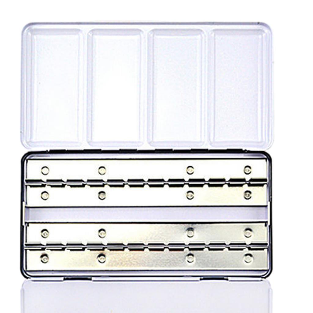Milageto Empty Watercolor Palette Tin Box Folded Out Palette for Artist Compact DIY Large No Half Pans
