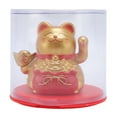 thumbnail image 2 of Gato De La Suerte Maneki Neko Con Energía Solar, Estatua De Gato De La Fortuna Con Brazo Ondeante De 2,36 X 2,17 X 2,17 Pulgadas Con Cubierta Transparente, Decoración Fengshui De, 2 of 7