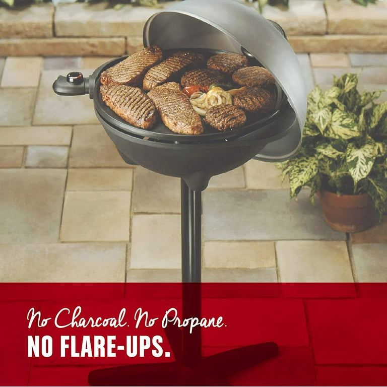 George foreman 240 sq in 1500W Electric Grill with Stand, Silver George foreman 240 sq in 1500W Electric Grill with Stand, Silver