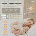 thumbnail image 6 of MASO Smart Rotating Heated Towel Rack for Bathroom, 90W Electric Towel Warmer with Swivel Bars, 1-24H Timer, 115℉-155℉, Wi-Fi App Control, Low Carbon Steel, IPX5, Plug-in/Hardwired, White, 6 of 9