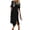 Black, variant on Joernso Fashion Dress O Neck Lightweight All-match Slit Hem Long Dress Women Clothes