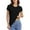 Black, variant on Womens Workout Shirts Short Sleeve Crew Neck Lightweight T-Shirts Gym Yoga Running Exercise Athletic Basic Tee Top Summer Clearance