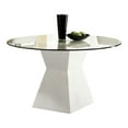 Furniture of America Dorazio Contemporary Round Glass Top Dining Table ...