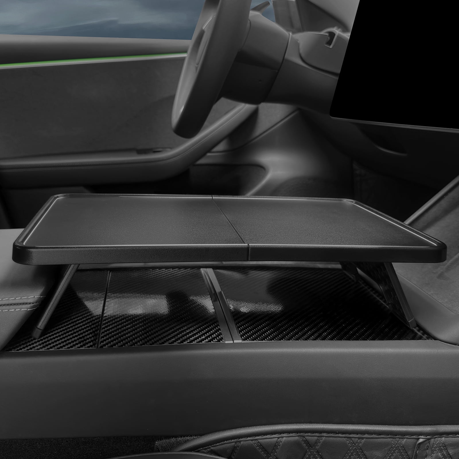 Car Stall Tray Table Foldable for 2017-2024 Tesla Model 3 2019-2024 Model Y Center Console Organizer Tray Food Eating Table