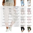thumbnail image 3 of Qzwdhjm Cargo Capris for Women Elastic Waist Capri Pants Solid Rolled Hem Slim Fit Trouser Summer Outdoor Hiking Pants with Pocket, 3 of 8