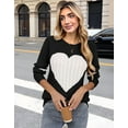 thumbnail image 2 of Valentine's Day Sweaters for Women Crew Neck Pullover Sweater Cute Cable Knit Heart Sweater Shermie, 2 of 11