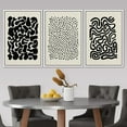 thumbnail image 3 of PixonSign Framed Canvas Print Wall Art Set Geometric Black Art Deco Vintage Pattern Abstract Shapes Illustrations Modern Art Minimalism Decorative for Living Room, Bedroom, Office - 24"x36"x3 White, 3 of 5