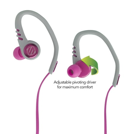 - SCOSCHE SportFlex 3 Running Earbuds with TapIt Remote and Microphone - Splashproof and Dustproof IPX4 Rated Exercise Headphones with Multiple Size Silicone Ear Bud Inserts - Pink (HPSC3TIPK)