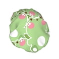 thumbnail image 2 of Easygdp Cute Frog2 Shower Caps for Women, Double Waterproof Layers Shower Cap, Quick Drying Bath Hair Cap Reusable, 2 of 9