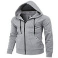 thumbnail image 3 of CNKOO Men Hoodie  Long Sleeve Hooded Solid Fall Zip-up Sweatshirt Jacket for Cual Daily, 3 of 5