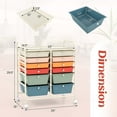 thumbnail image 3 of Costway 12-Drawer Rolling Storage Cart Organizer Cart with 2 Sizes Plastic Drawers Macaron, 3 of 10