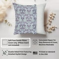 thumbnail image 2 of Ethan Taylor Botanical Throw Pillow Soft Cushion Cover 'William Morris Pattern VI Plants Leaves Cottagecore' Classic Pattern Decorative Square Accent Pillow Case, 18x18 Inches, Purple, Blue, 2 of 5