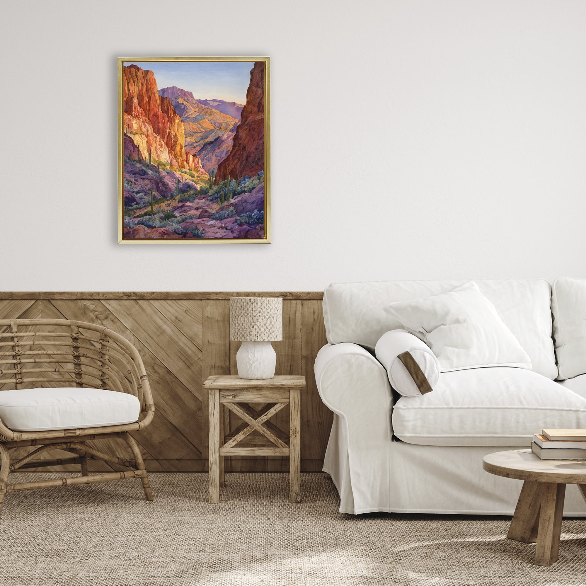 Stupell Industries Western Colors Canyon Gold Framed Floater Canvas Wall Art, design by Franklyn Gregory